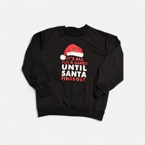 SHEIN Black Santa Christmas Sweatshirt
